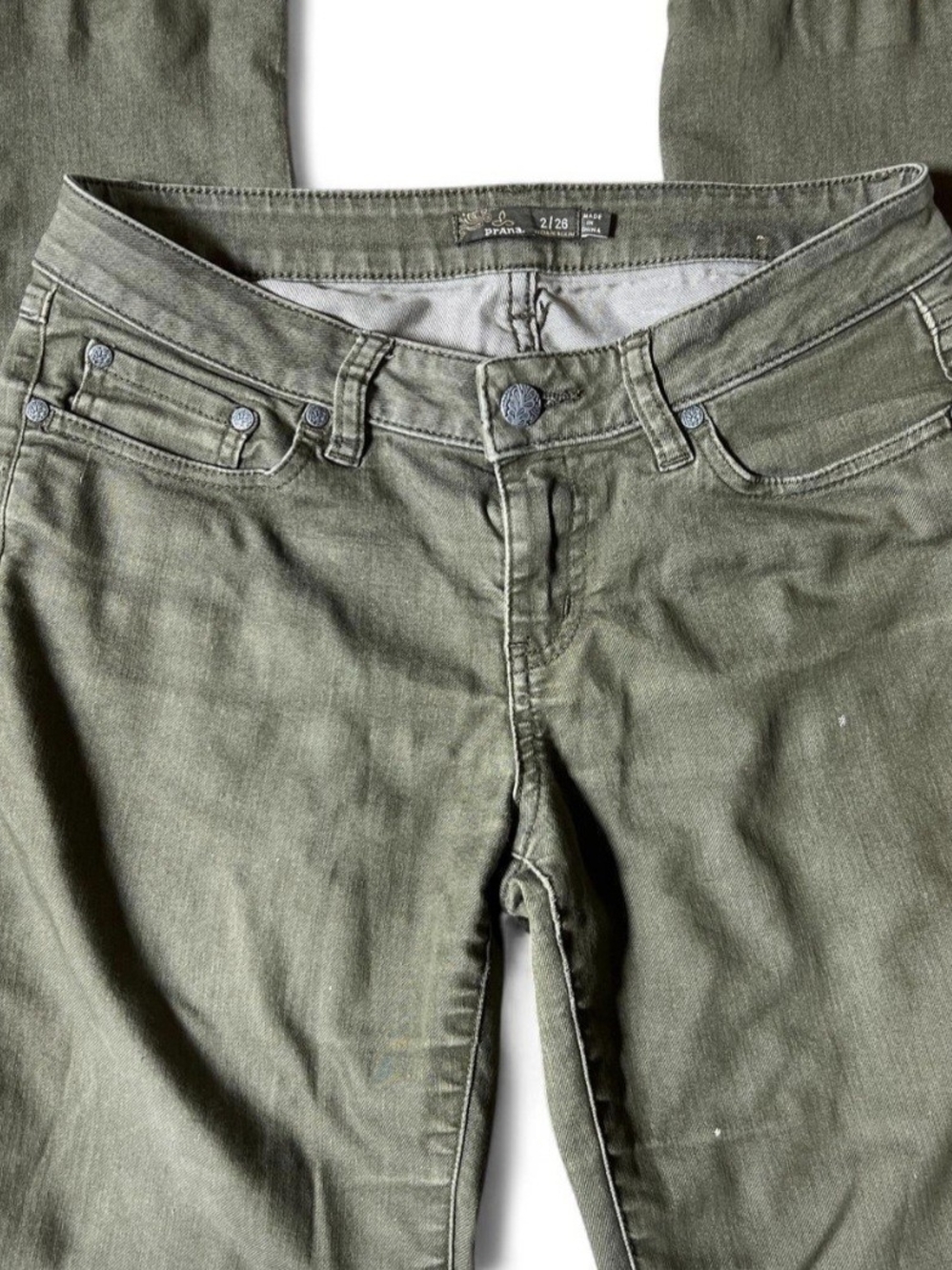 Prana Olive Green Utility Jeans | Earthy Straight Leg